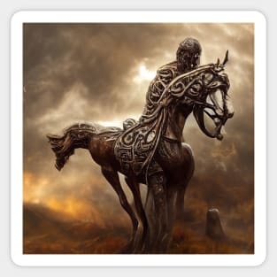 celtic statue riding a horse Sticker